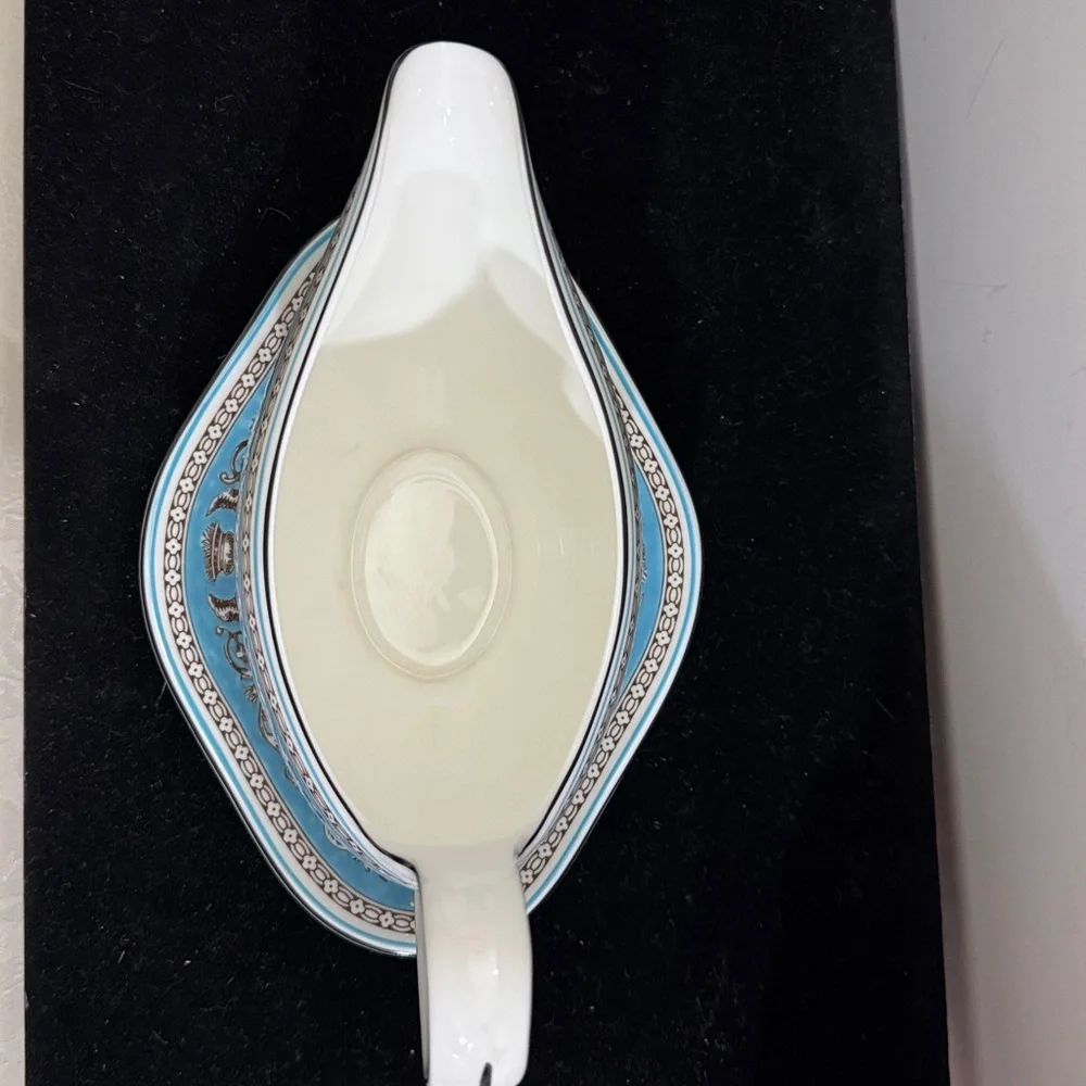 Wedgwood Turquoise Florentine Bone China Gravy Bowl. One piece